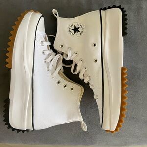 Chuck Taylor Converse White Platform High-Tops with Unique Terrain Sole